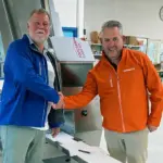 Gorm Sorensen (blue jacket) and Ingmar Baars (orange jacket)