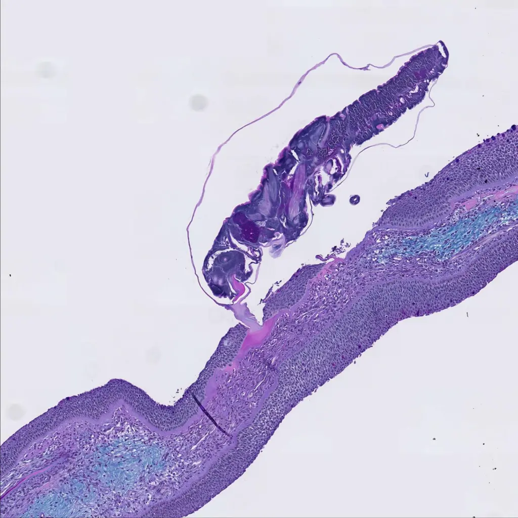 A sea louse (on top) attaches itself to a fish fin