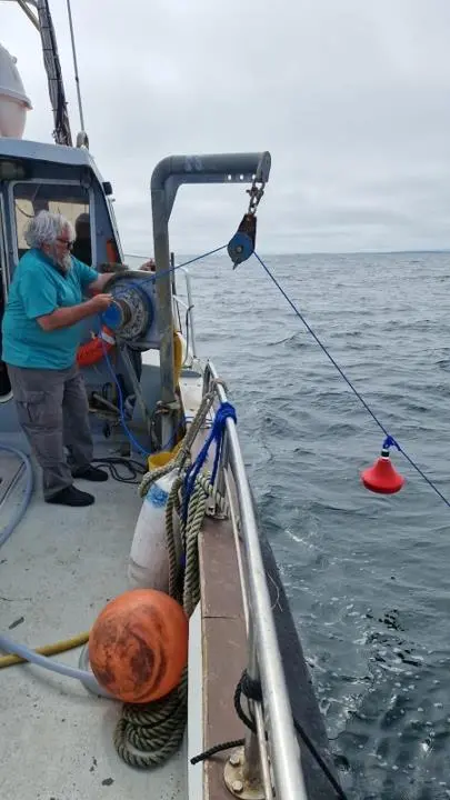 Smart Ocean buoy lowered into water